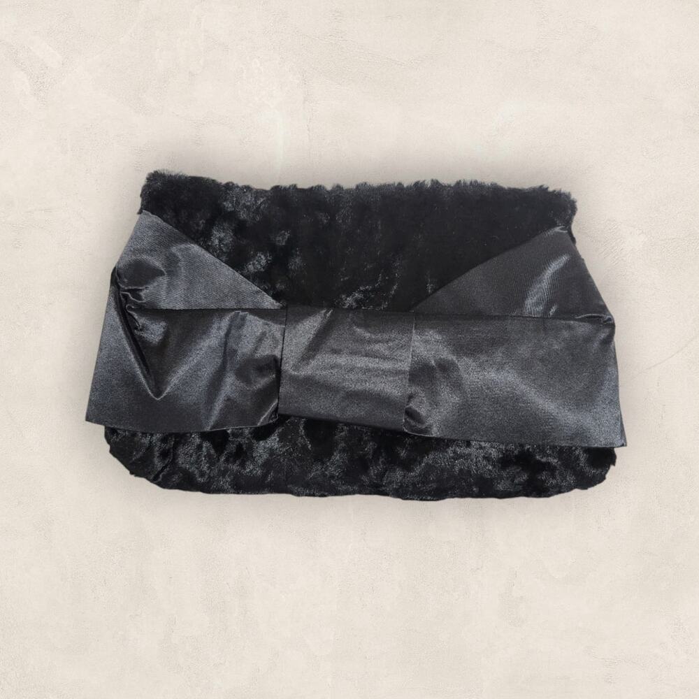 Vintage INC International Concepts Faux Fur Black Clutch Bag